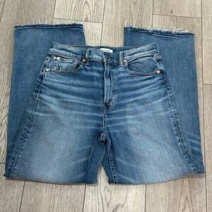 AE77 Premium Stovepipe Jean Wide Leg Organic Cotton SZ 8 Short Court